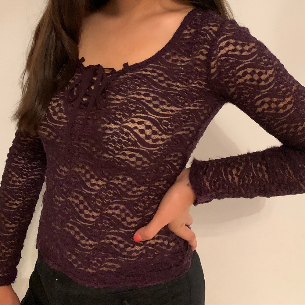 Purple lace top